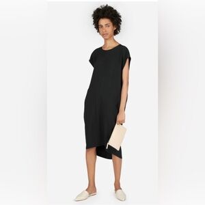 Everlane Japanese GoWeave cocoon Midi Dress Size 4 In Black Minimalist Casual